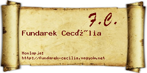 Fundarek Cecília névjegykártya